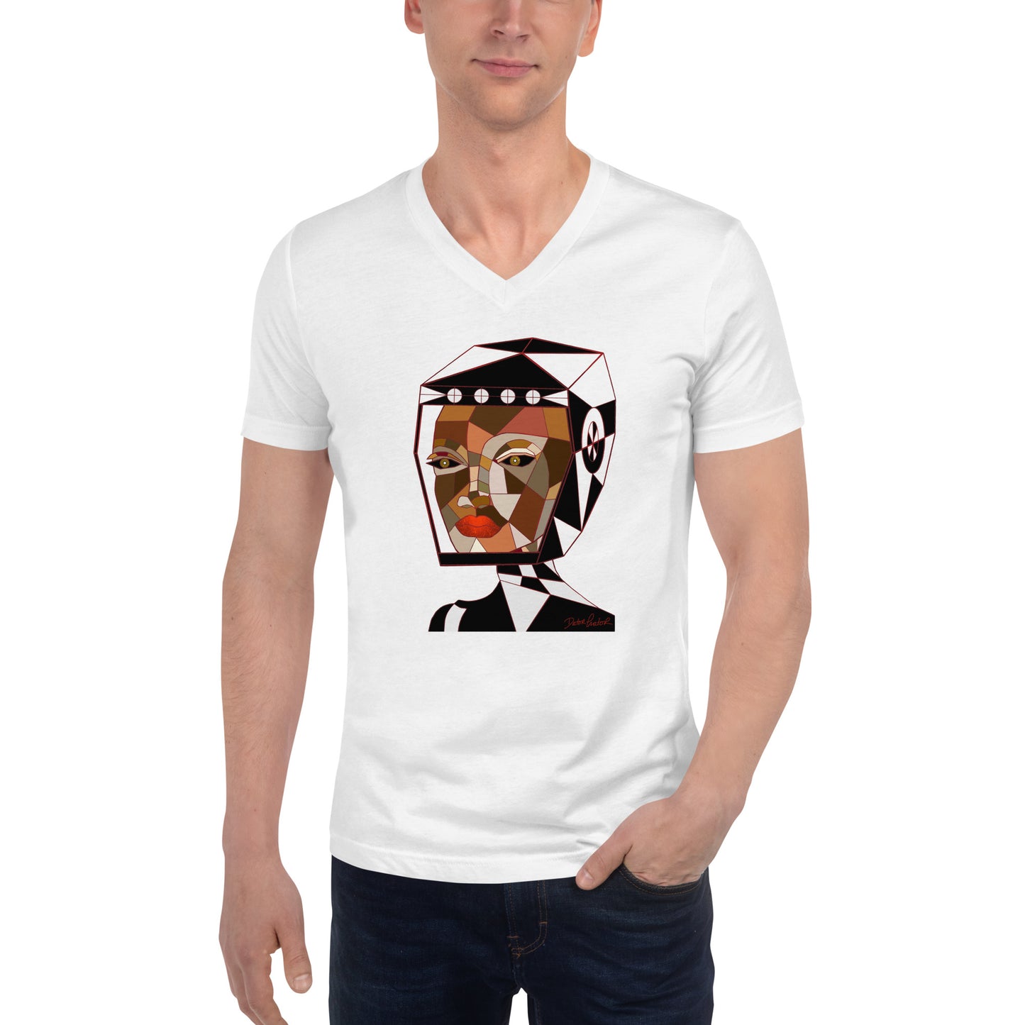 Afrobotica Bella Earth Unisex Short Sleeve V-Neck T-Shirt