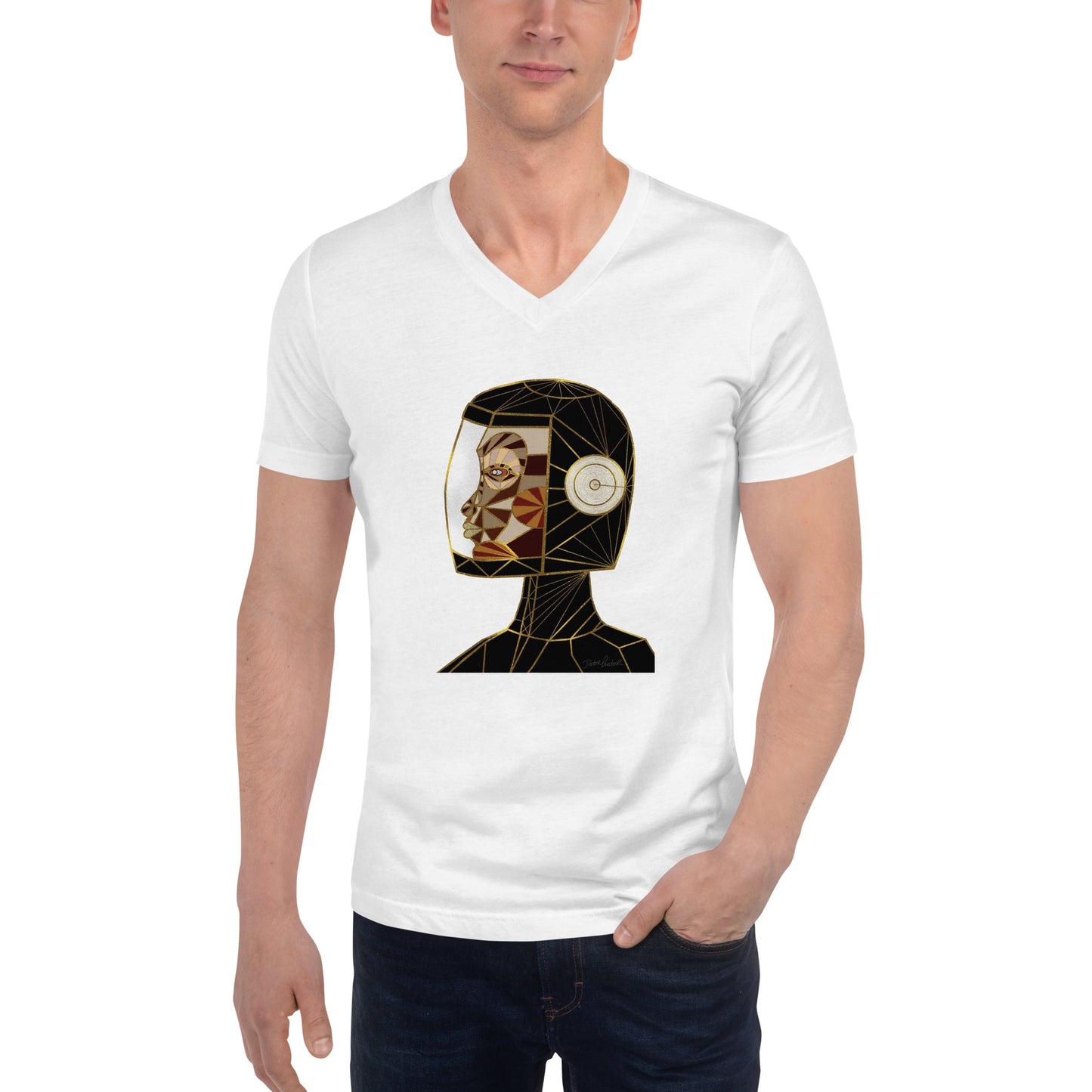 Afrobotica Native Earth Unisex Short Sleeve V-Neck T-Shirt
