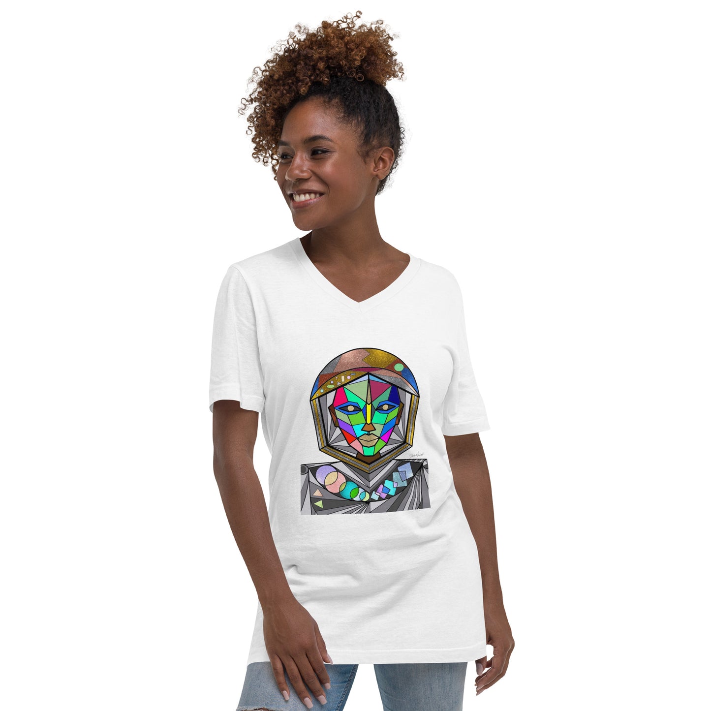 Afrobotica Avatar Multi Unisex Short Sleeve V-Neck T-Shirt