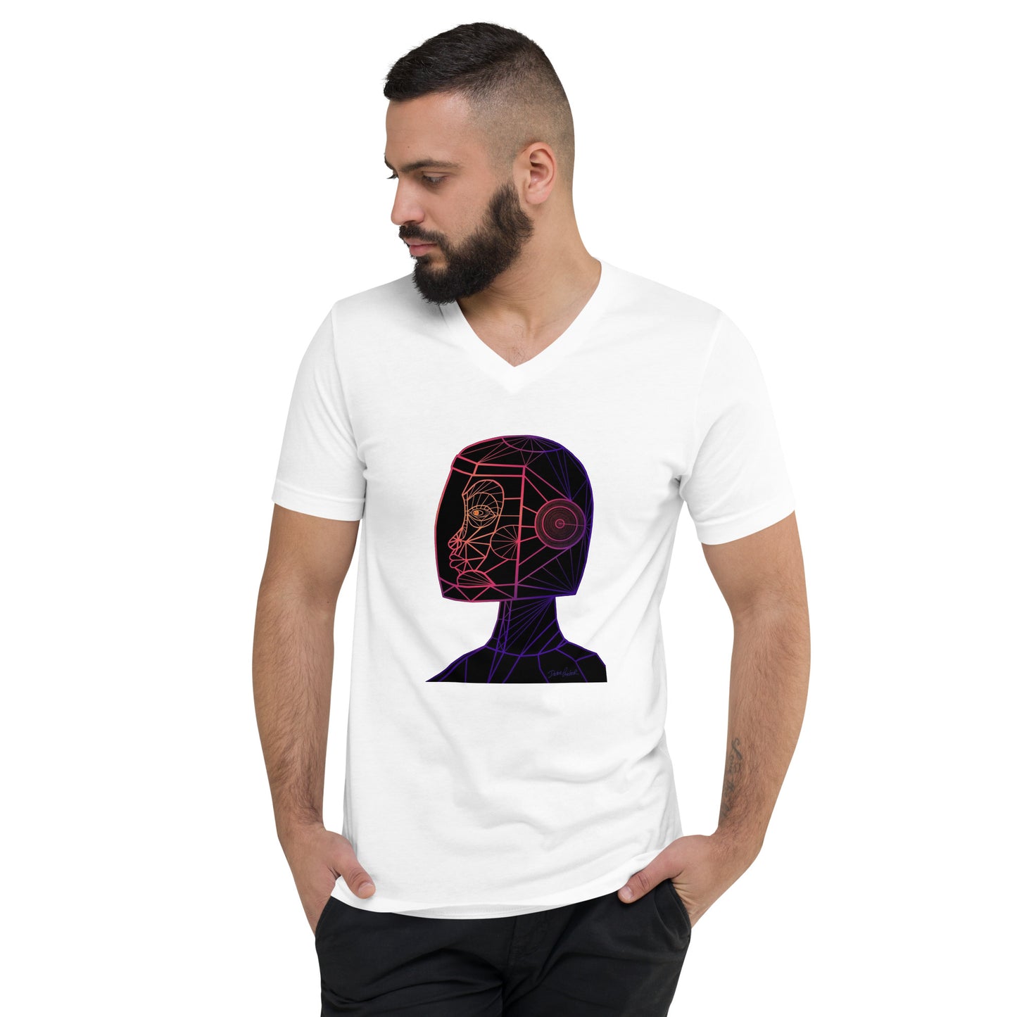 Afrobotica Native Neon Unisex Short Sleeve V-Neck T-Shirt