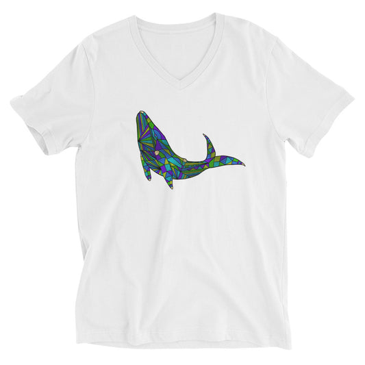 AstroCetacean Unisex Short Sleeve V-Neck T-Shirt