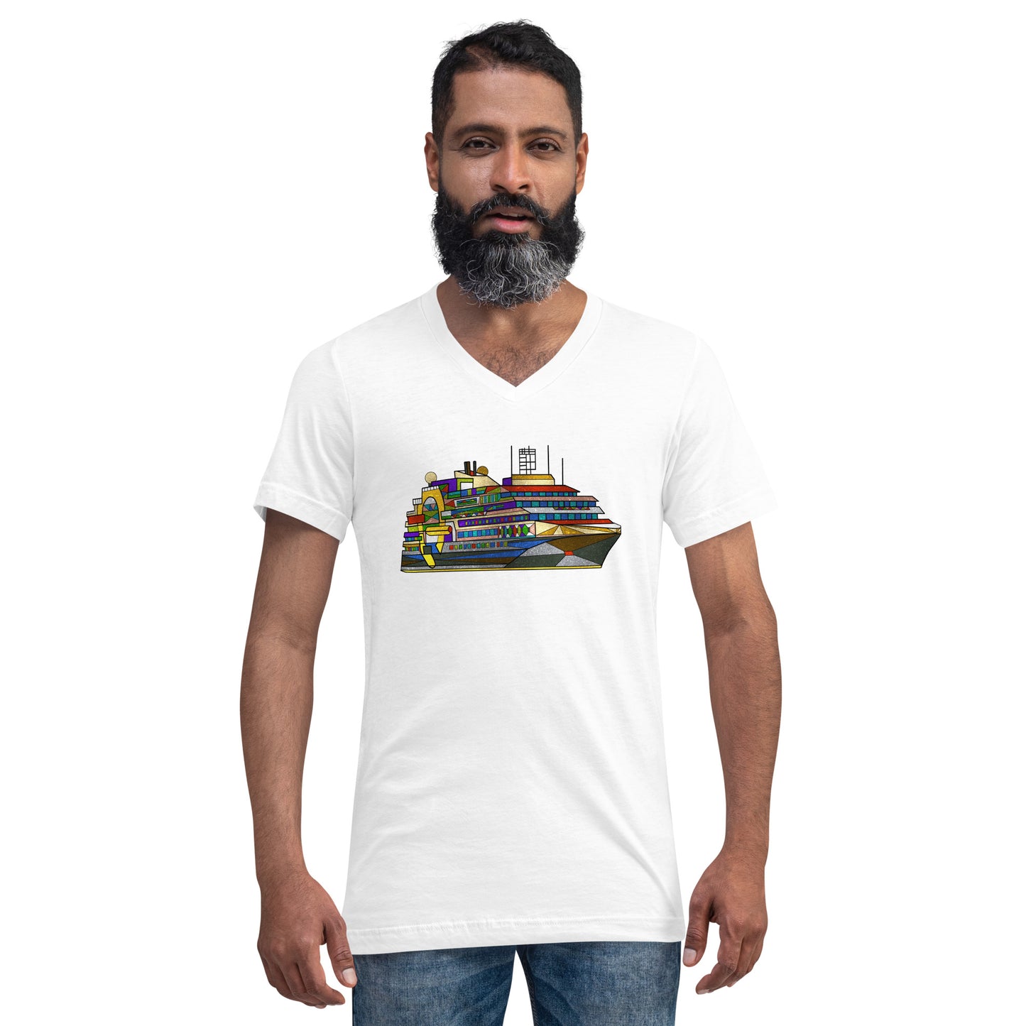 Ultramarine Unisex Short Sleeve V-Neck T-Shirt