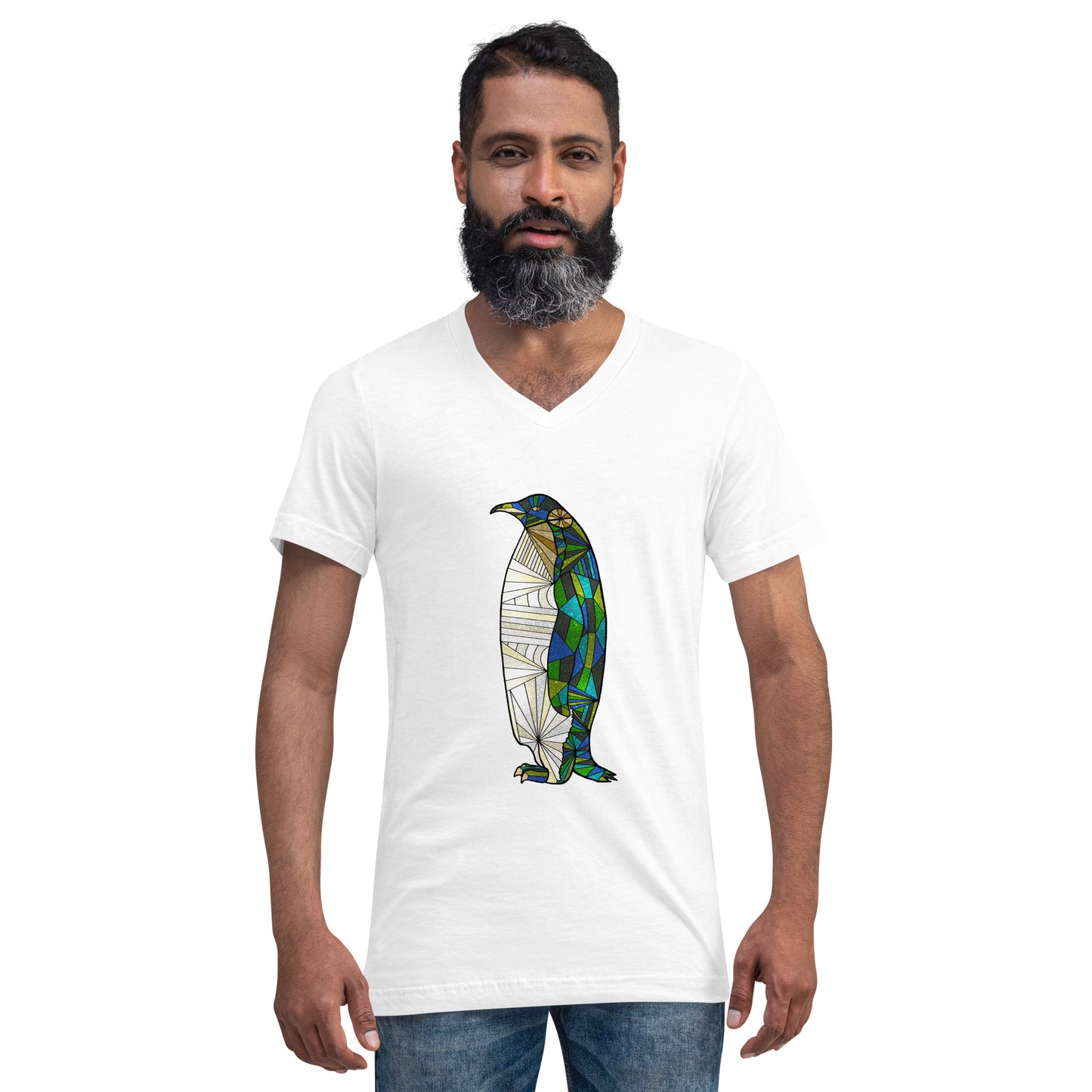Antartic Serenity Unisex Short Sleeve V-Neck T-Shirt