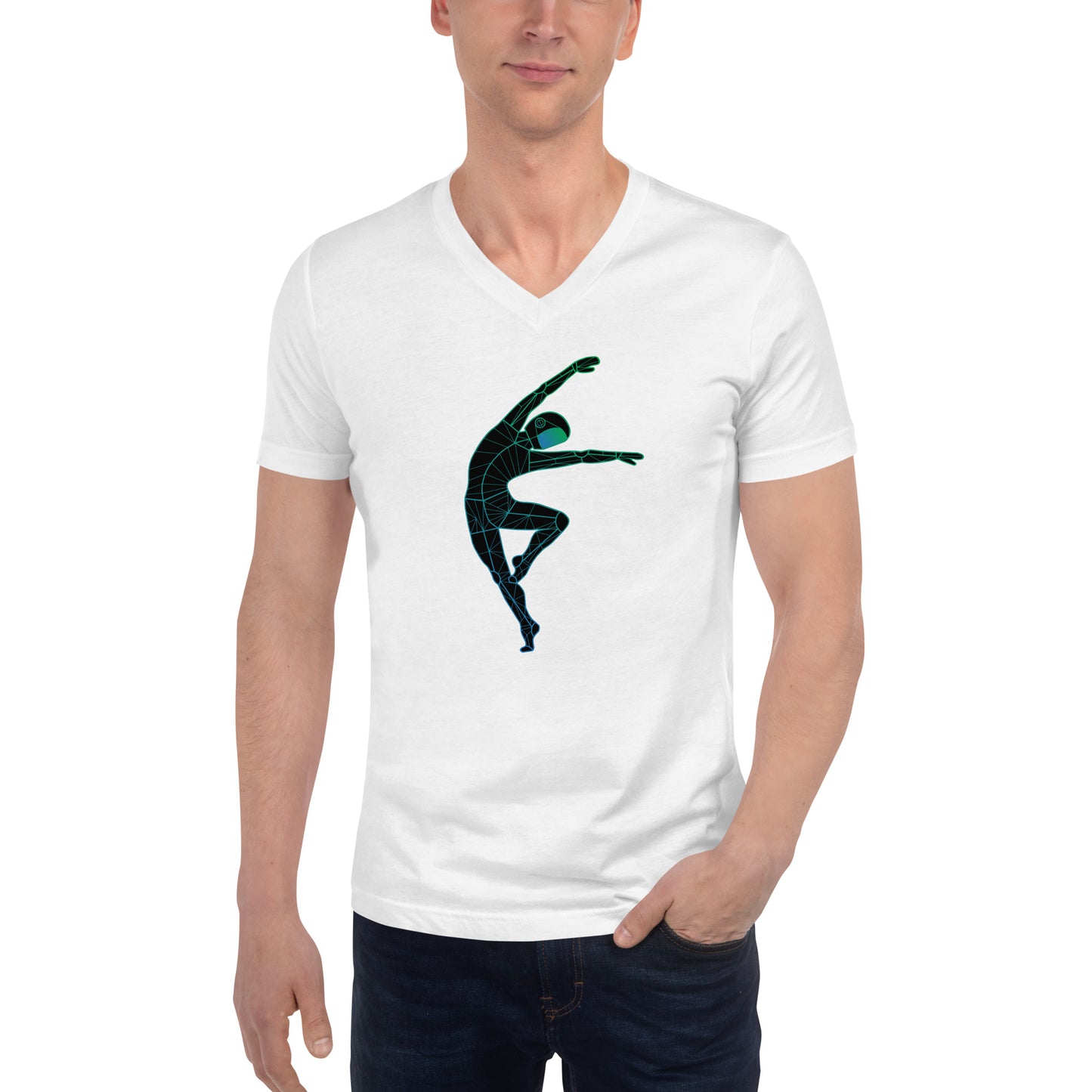 Afroboticus Stellar Drift Unisex Short Sleeve V-Neck T-Shirt