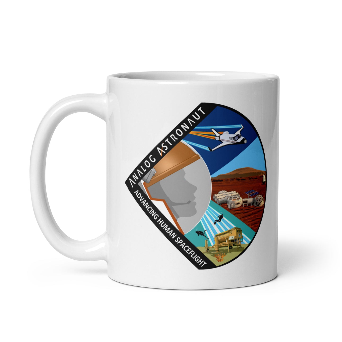 Analog Astronaut Conference Afrobotica White glossy mug