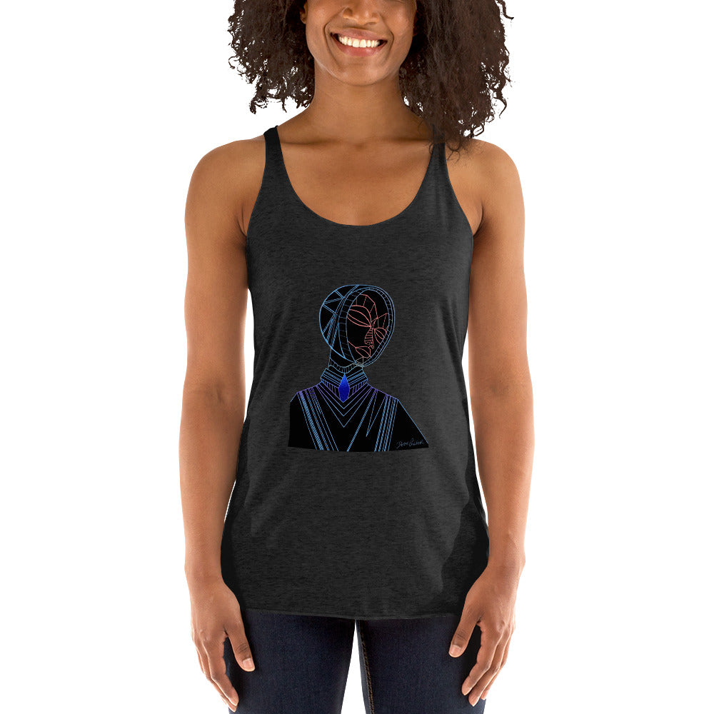 Afrobotica Melancholy Blue Women's Racerback Tank
