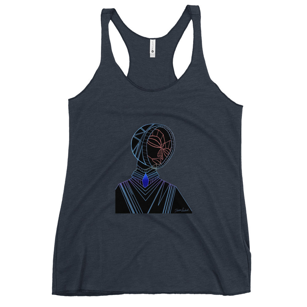 Afrobotica Melancholy Blue Women's Racerback Tank