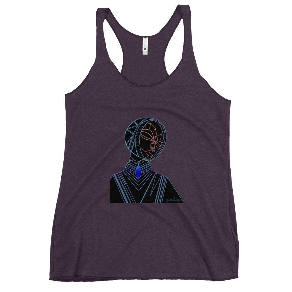 Afrobotica Melancholy Blue Women's Racerback Tank