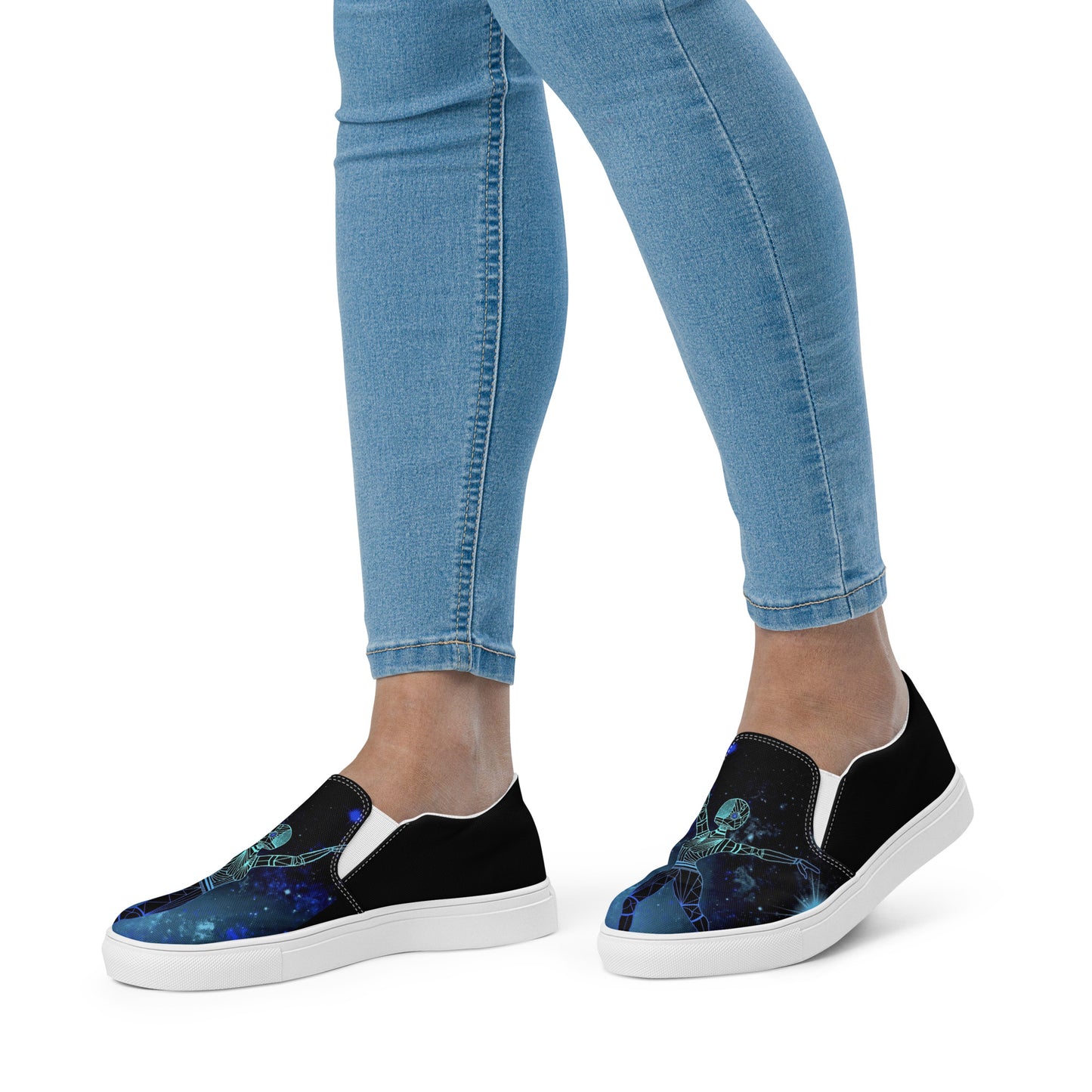 Afrobotica Leap Blue Women’s slip-on canvas shoes