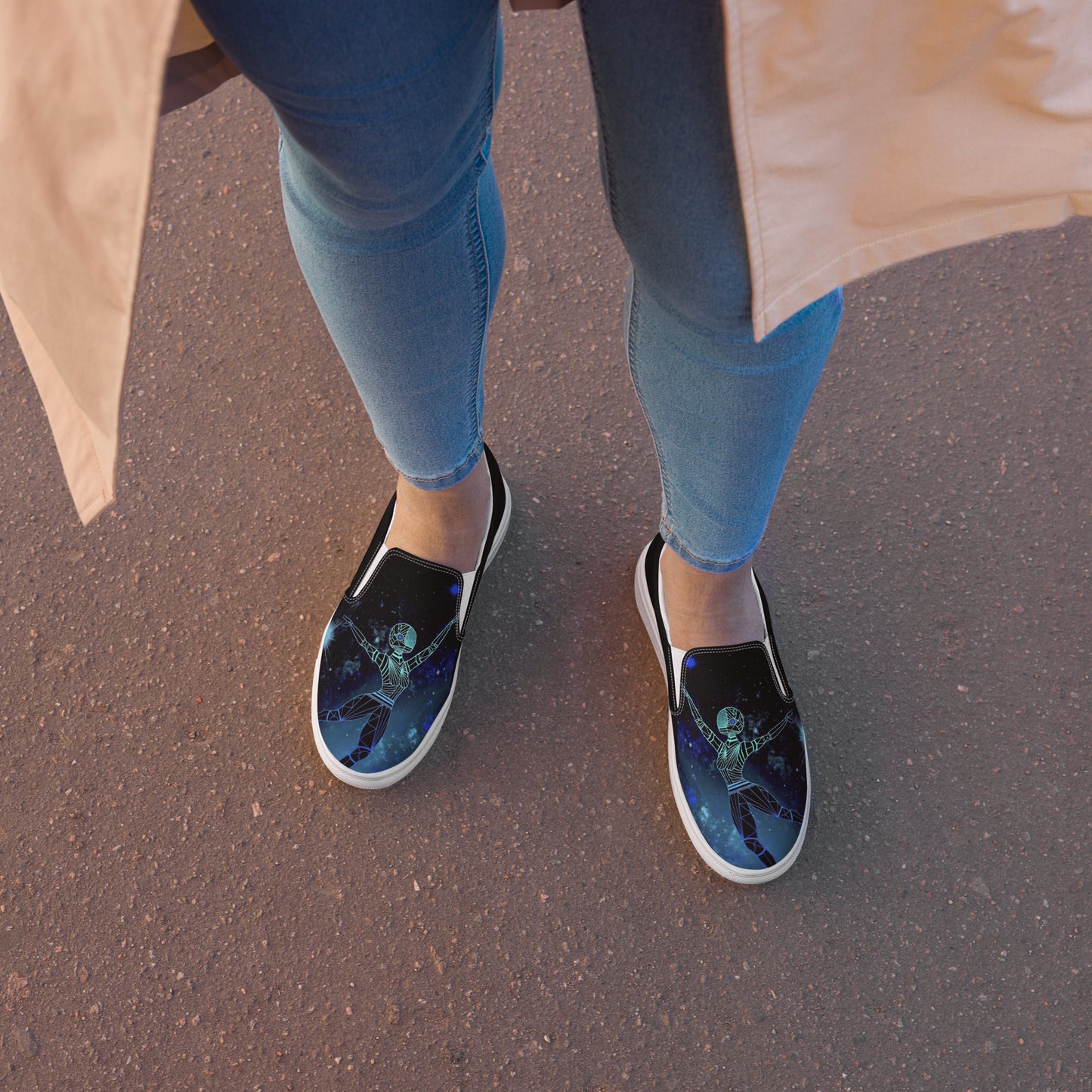 Afrobotica Leap Blue Women’s slip-on canvas shoes