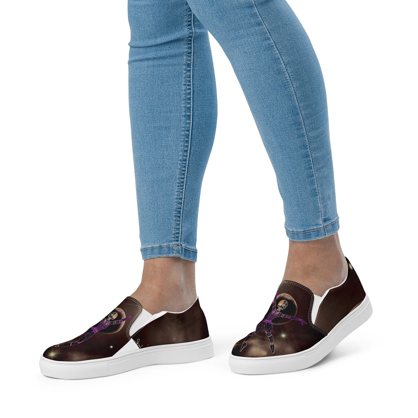 Afrobotica Leap into the Moon Women’s slip-on canvas shoes