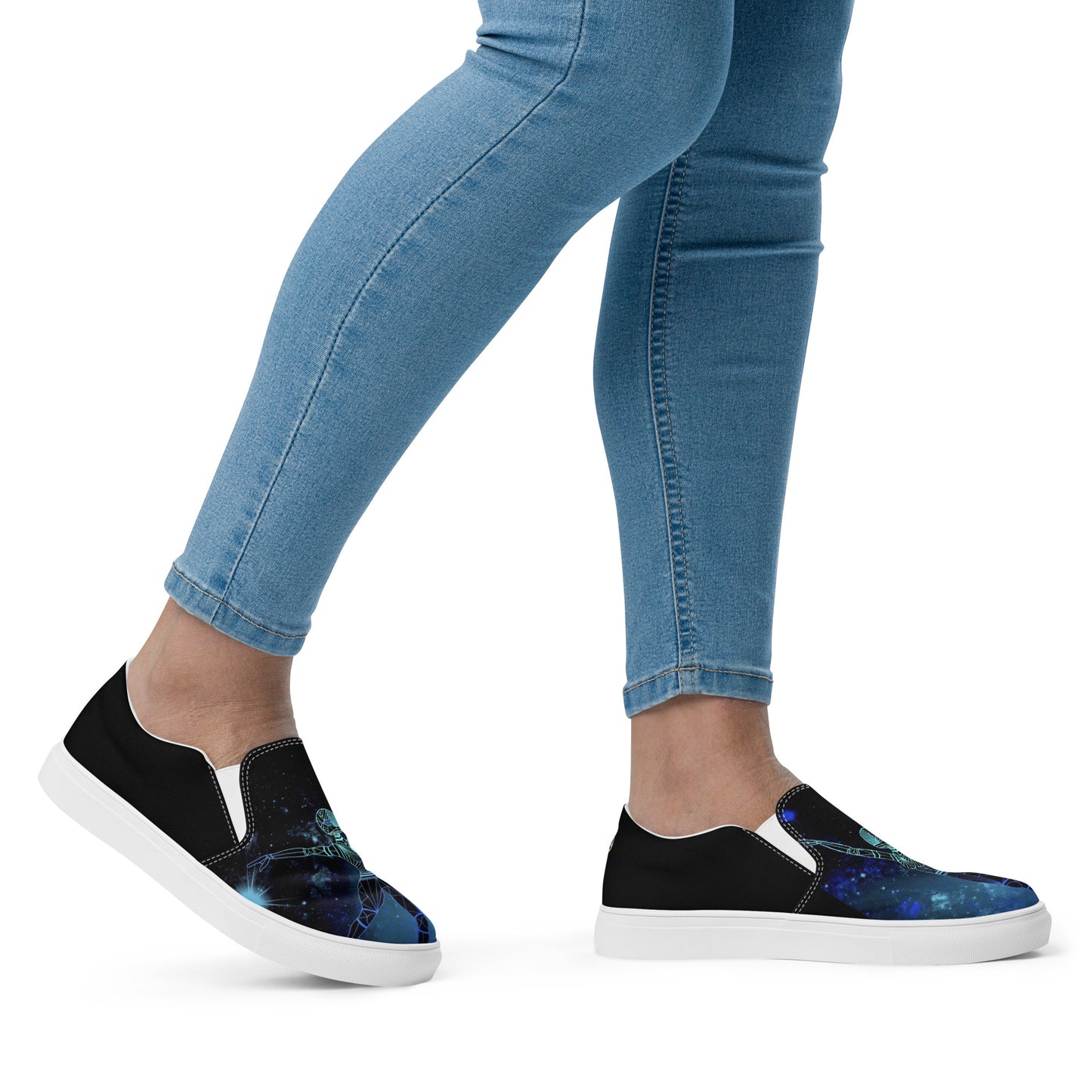 Afrobotica Leap Blue Women’s slip-on canvas shoes