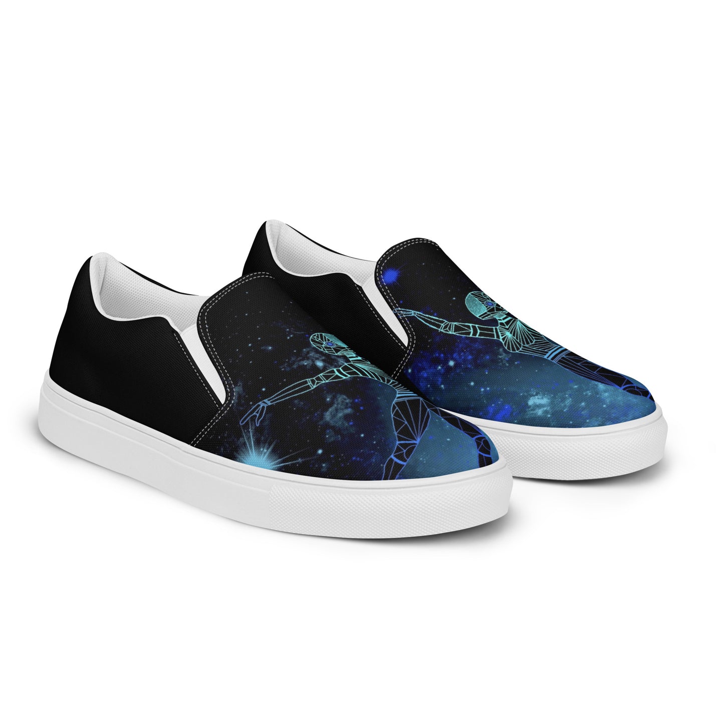Afrobotica Leap Blue Women’s slip-on canvas shoes
