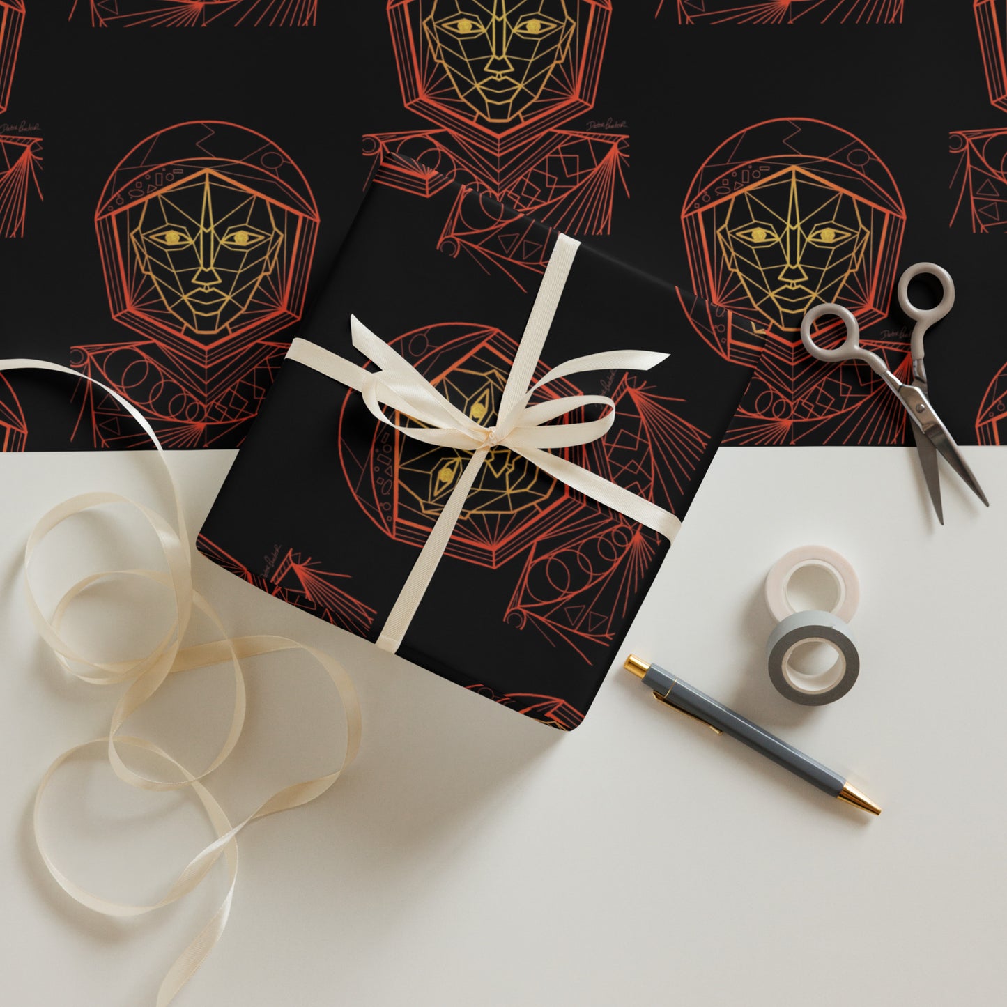 Afrobotica Avatar Red Wrapping paper sheets