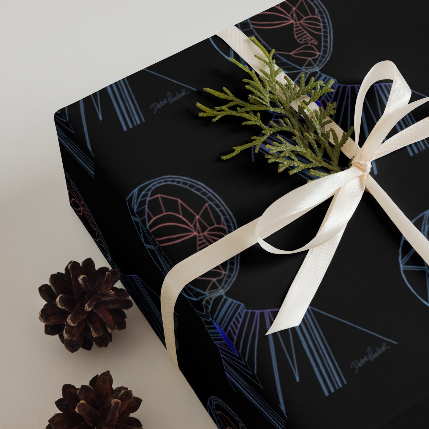 Afrobotica Melancholy Blue Wrapping paper sheets
