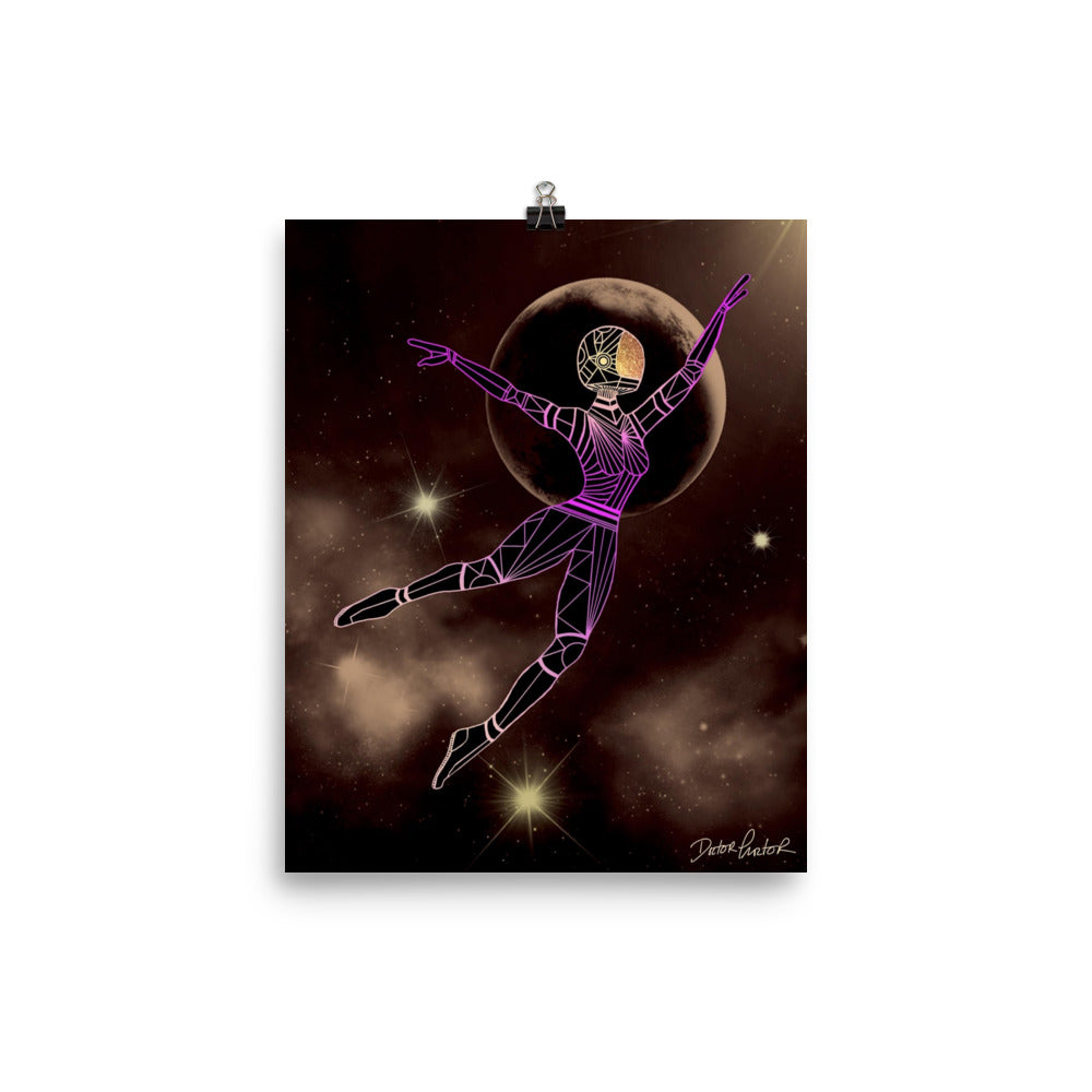 Afrobotica Leap into the Moon Poster (8 x 10)