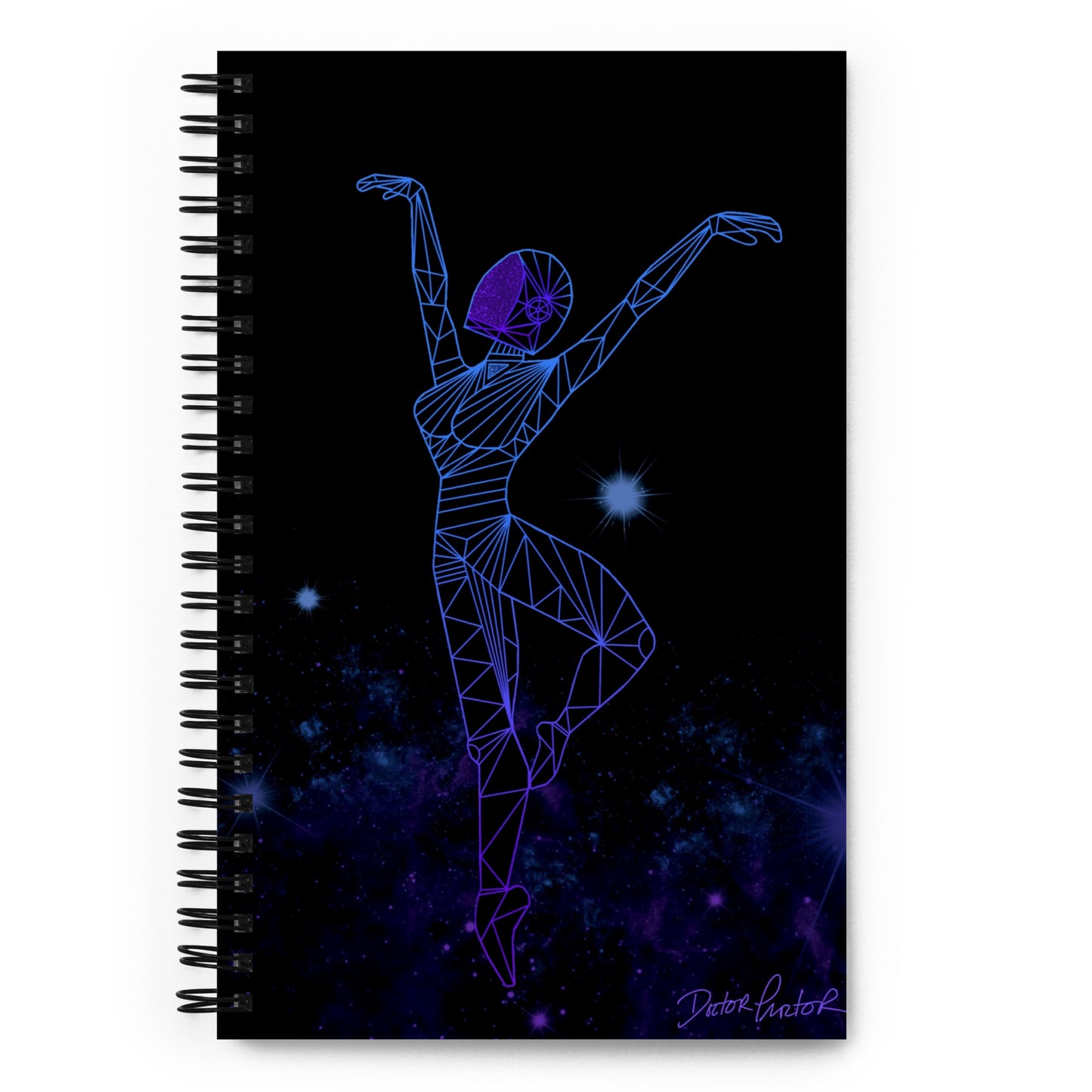 Afrobotica Releve Blue Spiral notebook