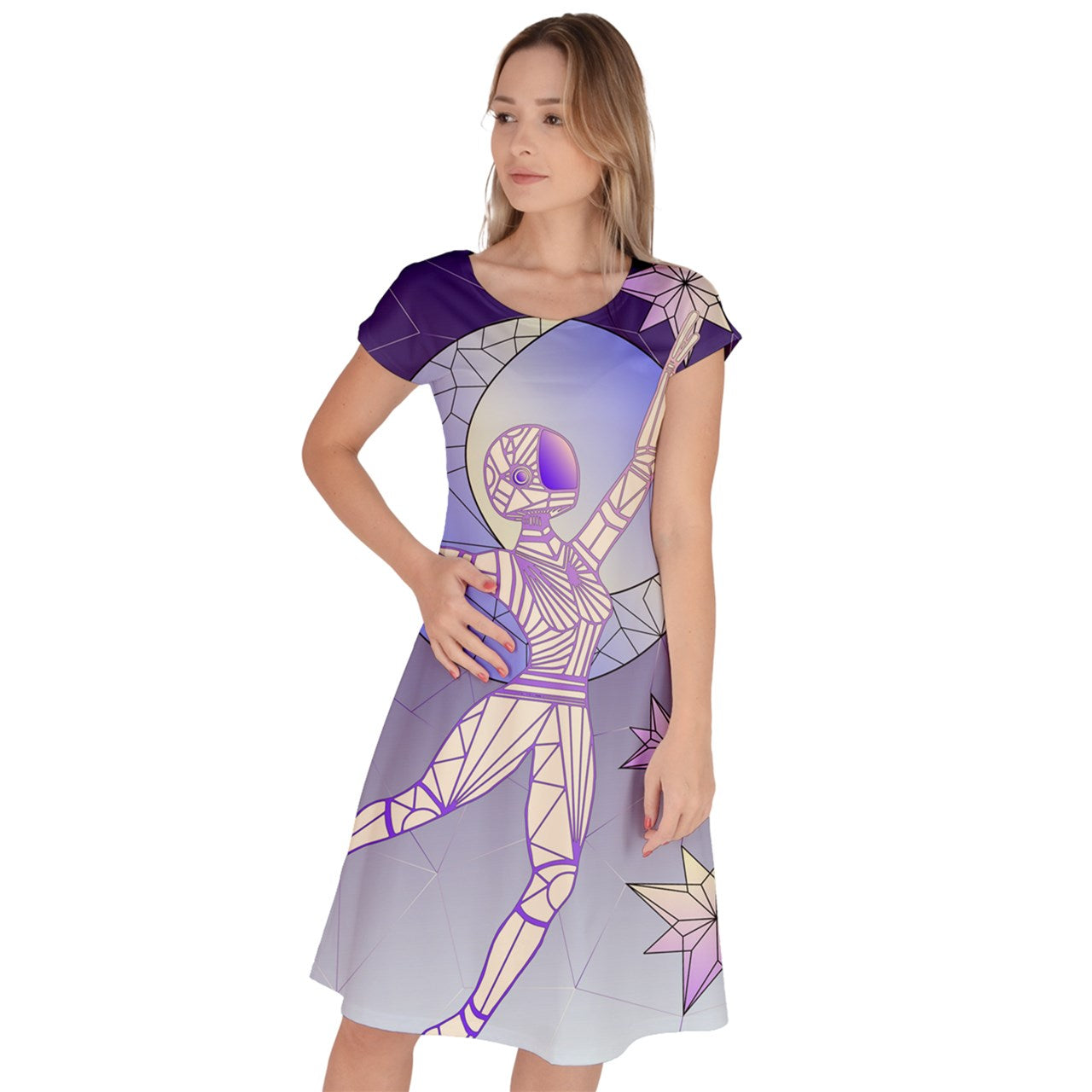 Afrobotica™ Leap Classic Short Sleeve Dress