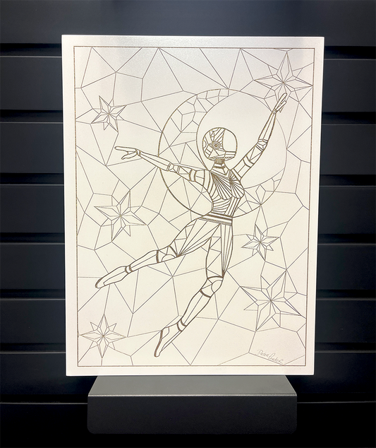 Afrobotica Leap White Panel 12"x16"