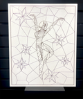 Afrobotica Releve Purple Shimmer White Panel 16"x20"