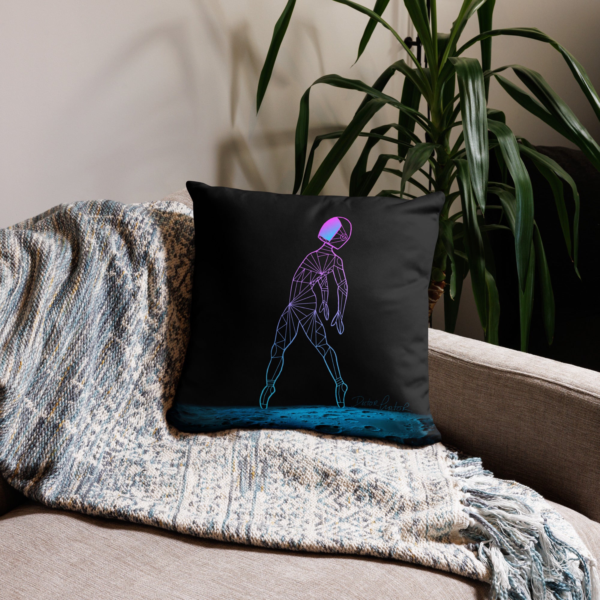 Afroboticus Cobalt Pillow