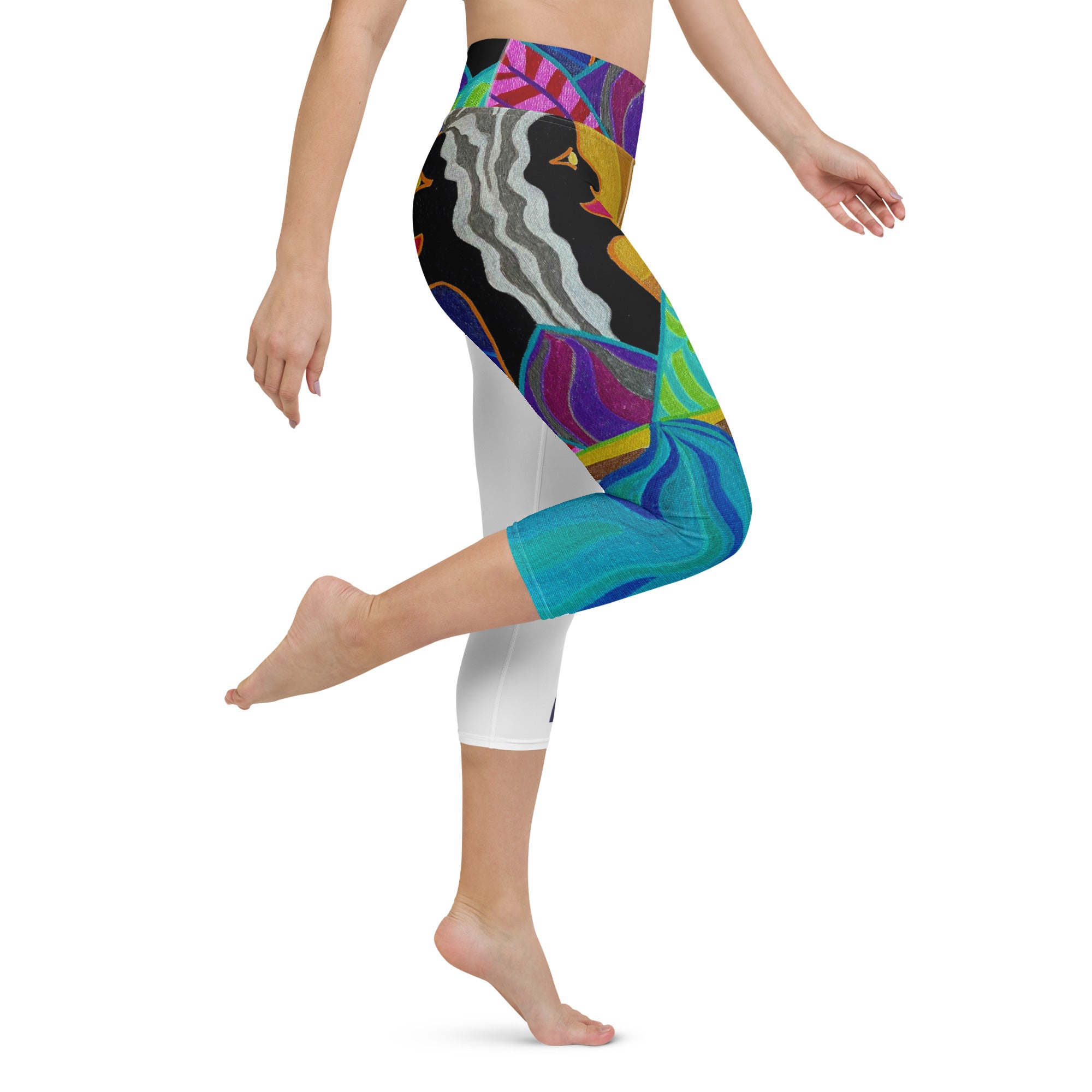 AfroGaia Night Light Yoga Capri Leggings