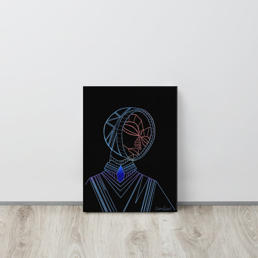 Afrobotica Melancholy Blue Canvas (12 x 16)