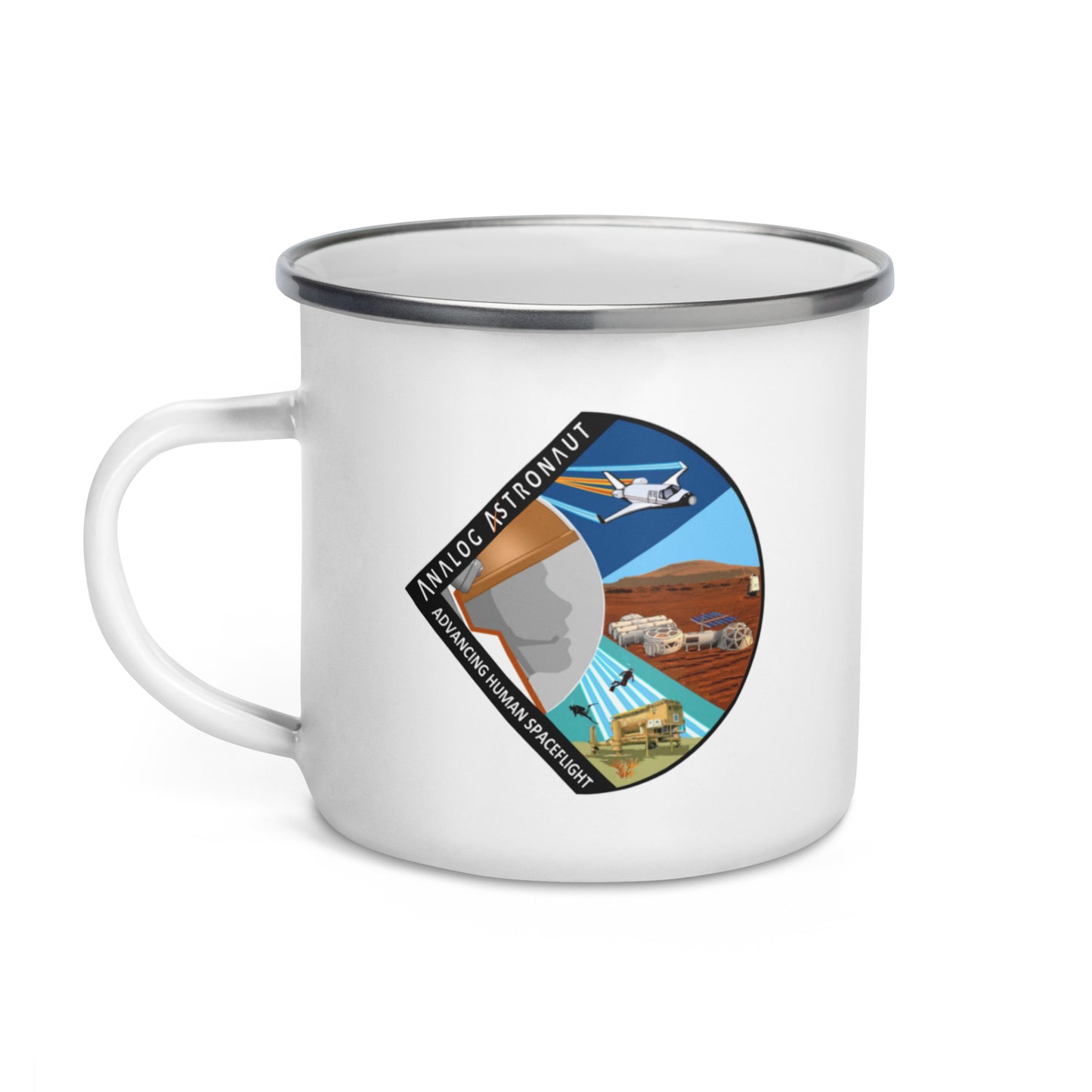 Analog Astronaut Conference Afroboticus Enamel Mug