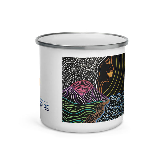 She's Waiting with Poetry Enamel Mug