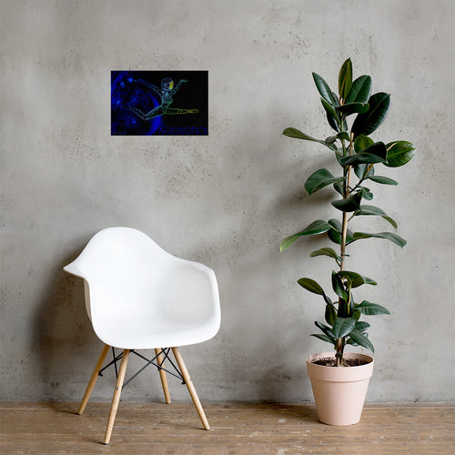 Afrobotica Ciseaux Blue Poster (18 x 12)