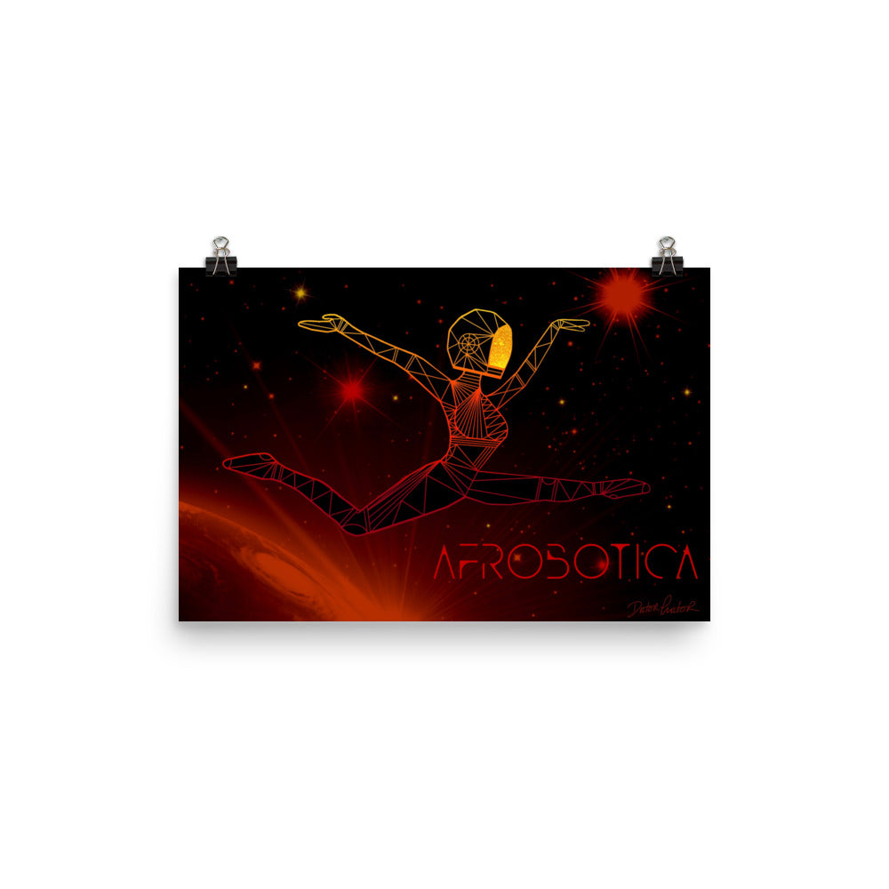 Afrobotica Ciseaux Red Poster (18 x 12)