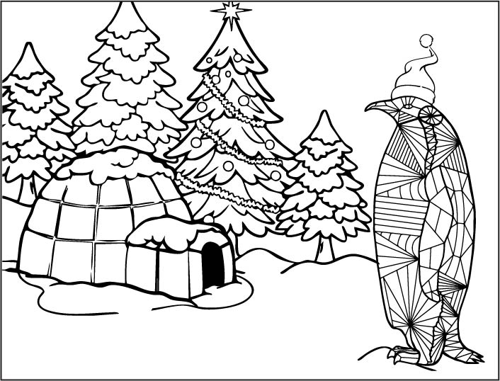 Holiday Penguin Loose Canvas Kit