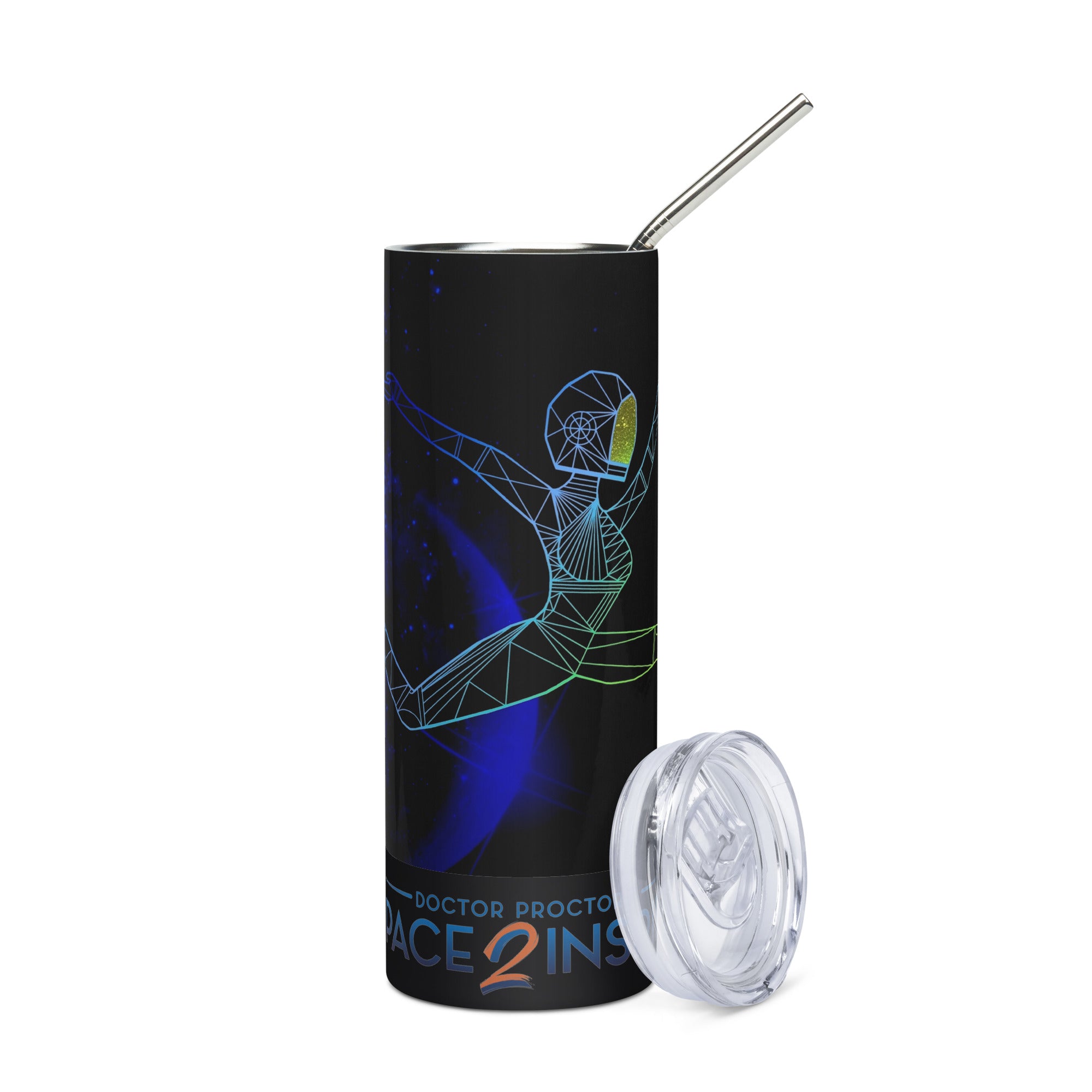 Afrobotica Ciseaux Blue Stainless steel tumbler