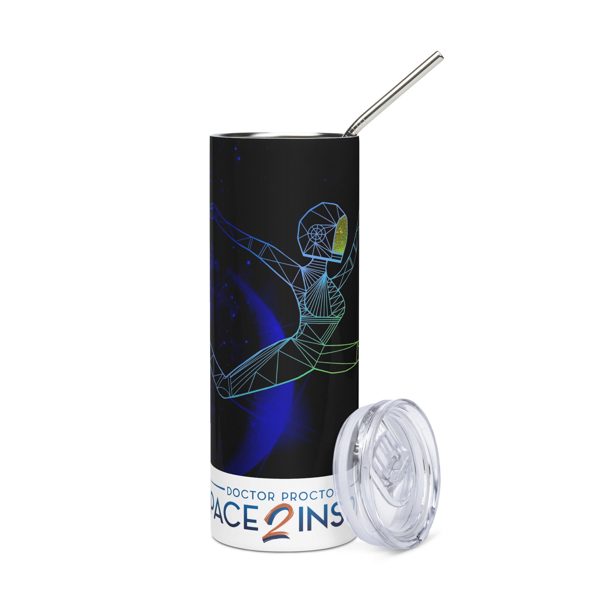 Afrobotica Ciseaux Blue Stainless steel tumbler