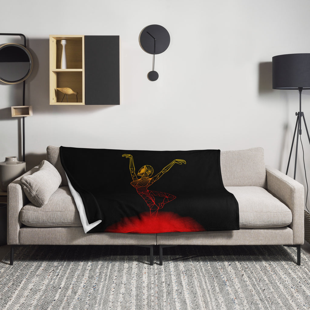 Afrobotica Releve Red Throw Blanket