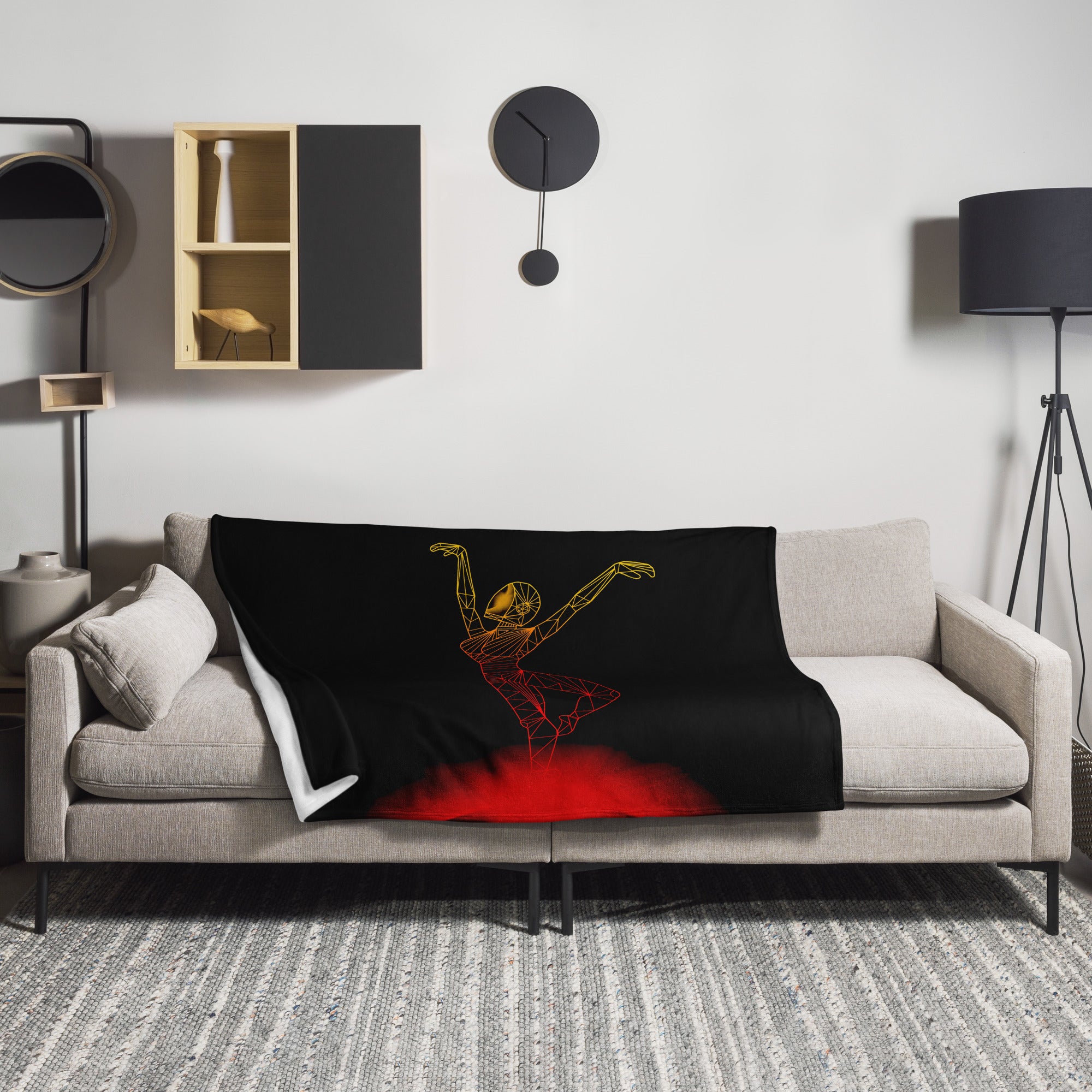 Afrobotica Releve Red Throw Blanket