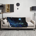 Afrobotica Leap Blue Throw Blanket