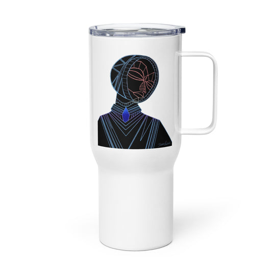 Afrobotica Melancholy Blue Travel mug with a handle