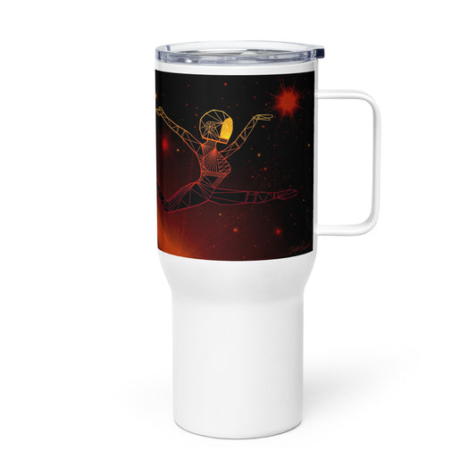 Afrobotica Ciseaux Red Travel mug with a handle