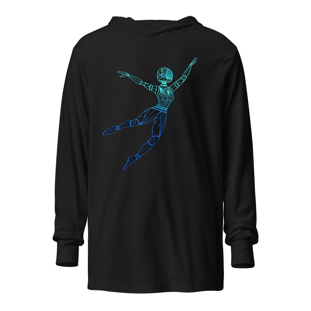 Afrobotica Leap Blue Hooded long-sleeve tee