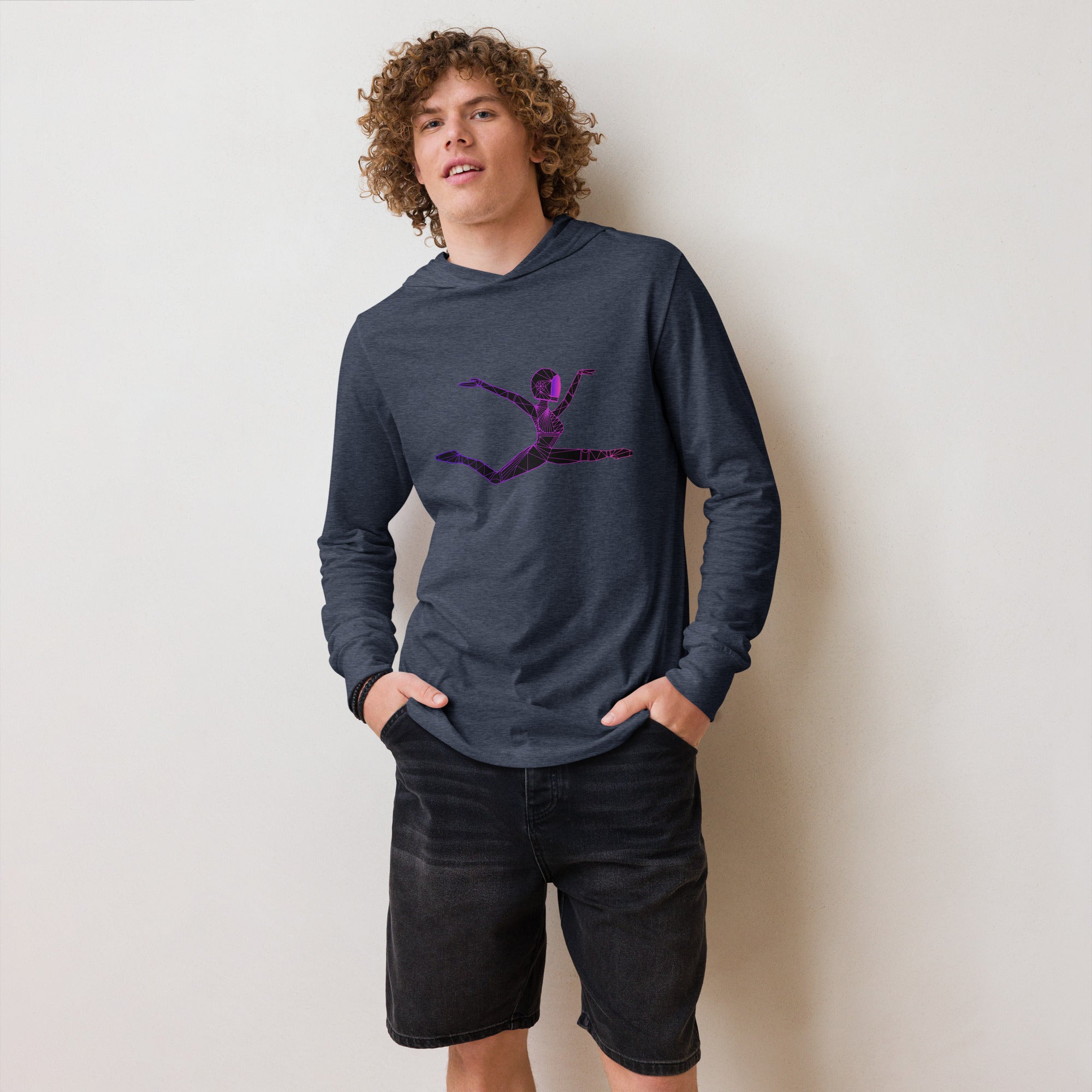 Afrobotica Ciseaux Hooded long-sleeve tee