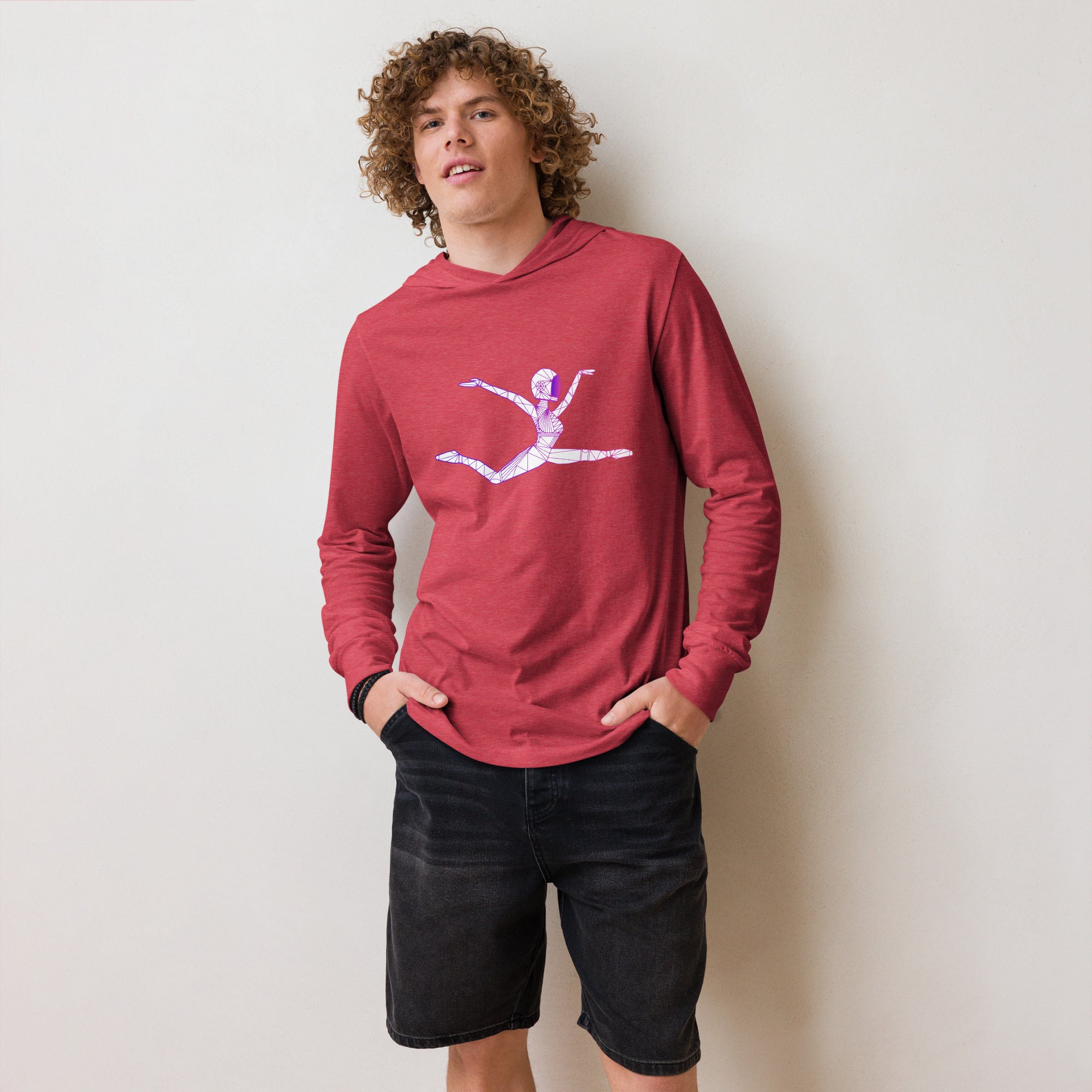 Afrobotica Ciseaux Hooded long-sleeve tee