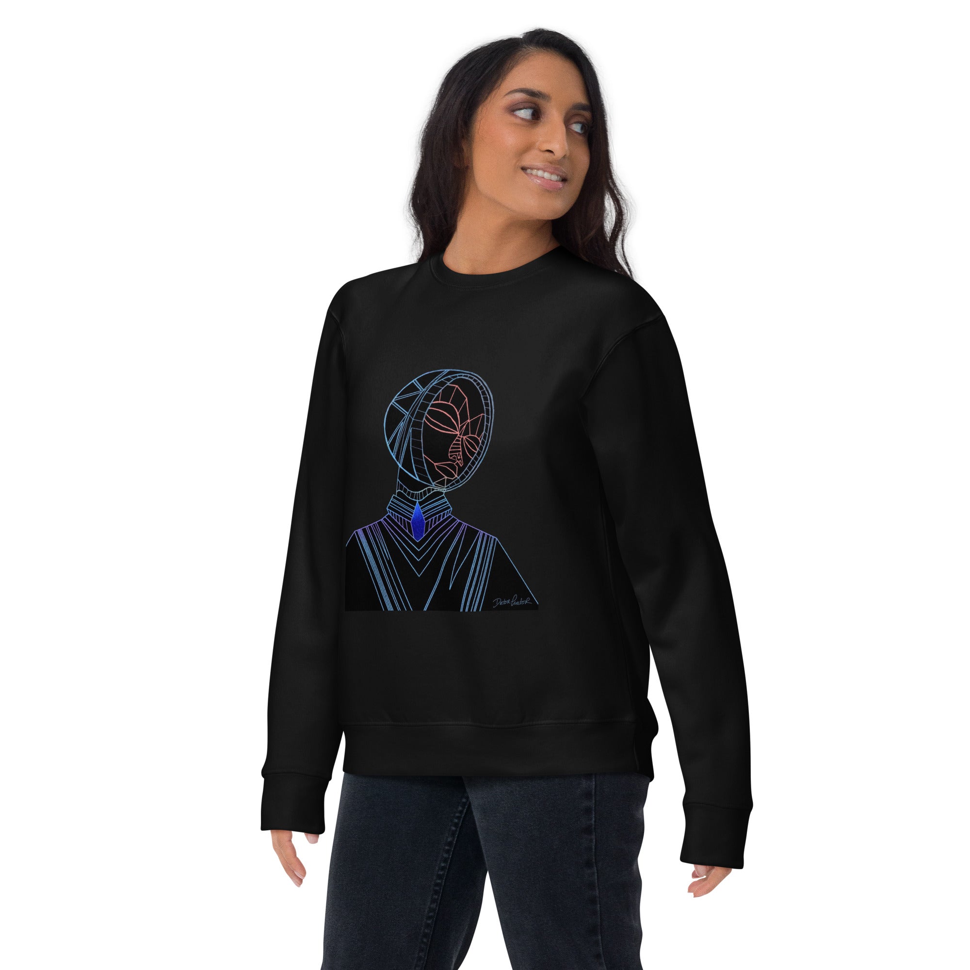 Afrobotica Melancholy Blue Unisex Premium Sweatshirt