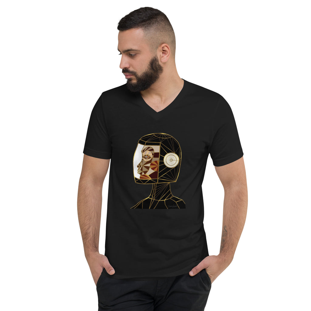 Afrobotica Native Earth Unisex Short Sleeve V-Neck T-Shirt