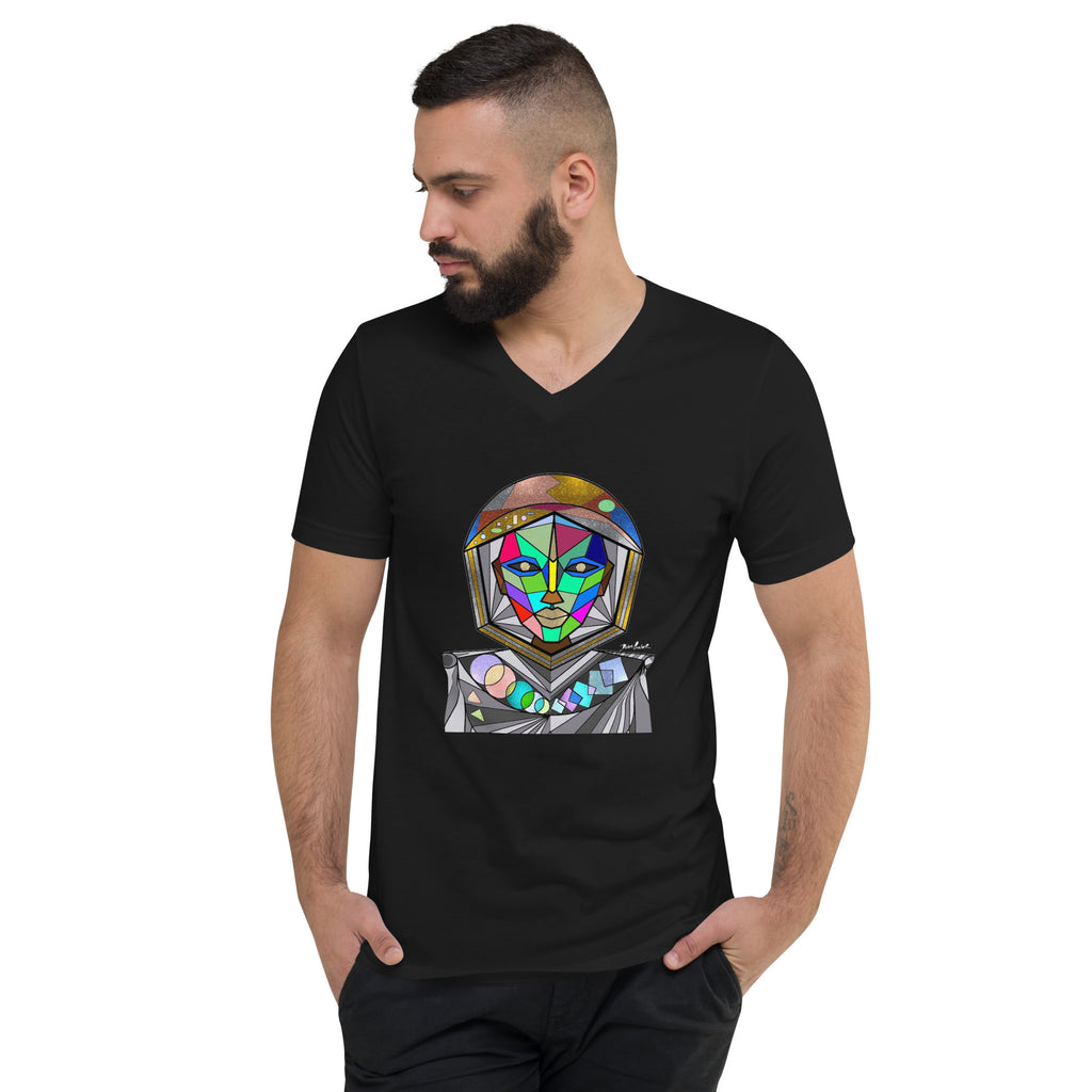 Afrobotica Avatar Multi Unisex Short Sleeve V-Neck T-Shirt