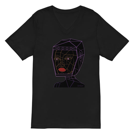 Afrobotica Bella Neon Unisex Short Sleeve V-Neck T-Shirt