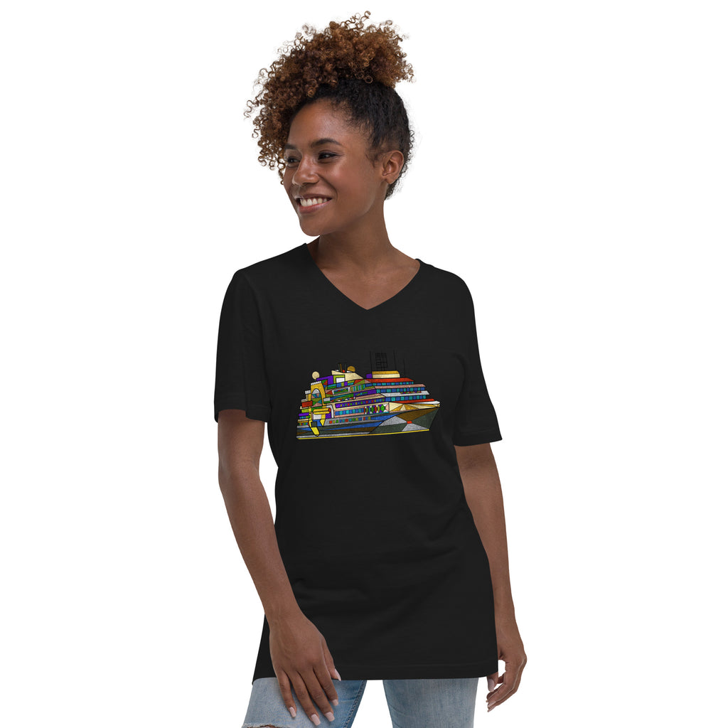 Ultramarine Unisex Short Sleeve V-Neck T-Shirt