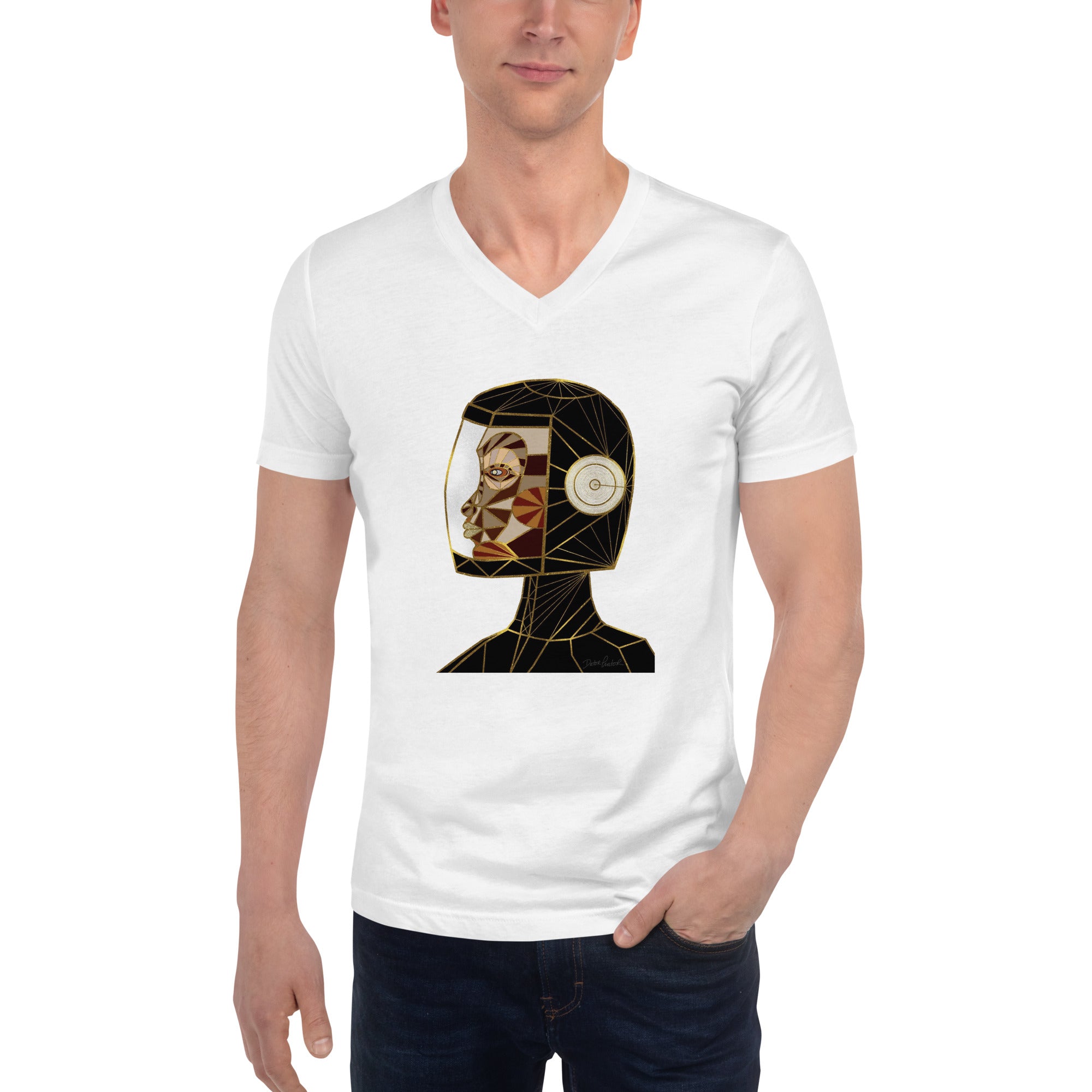 Afrobotica Native Earth Unisex Short Sleeve V-Neck T-Shirt