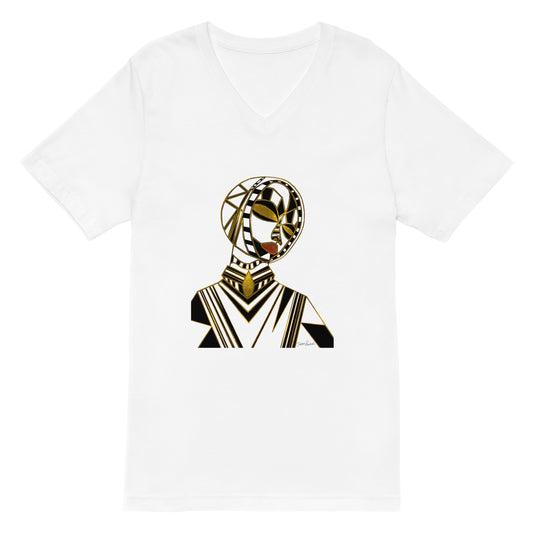 Afrobotica Melancholy Gold Unisex Short Sleeve V-Neck T-Shirt