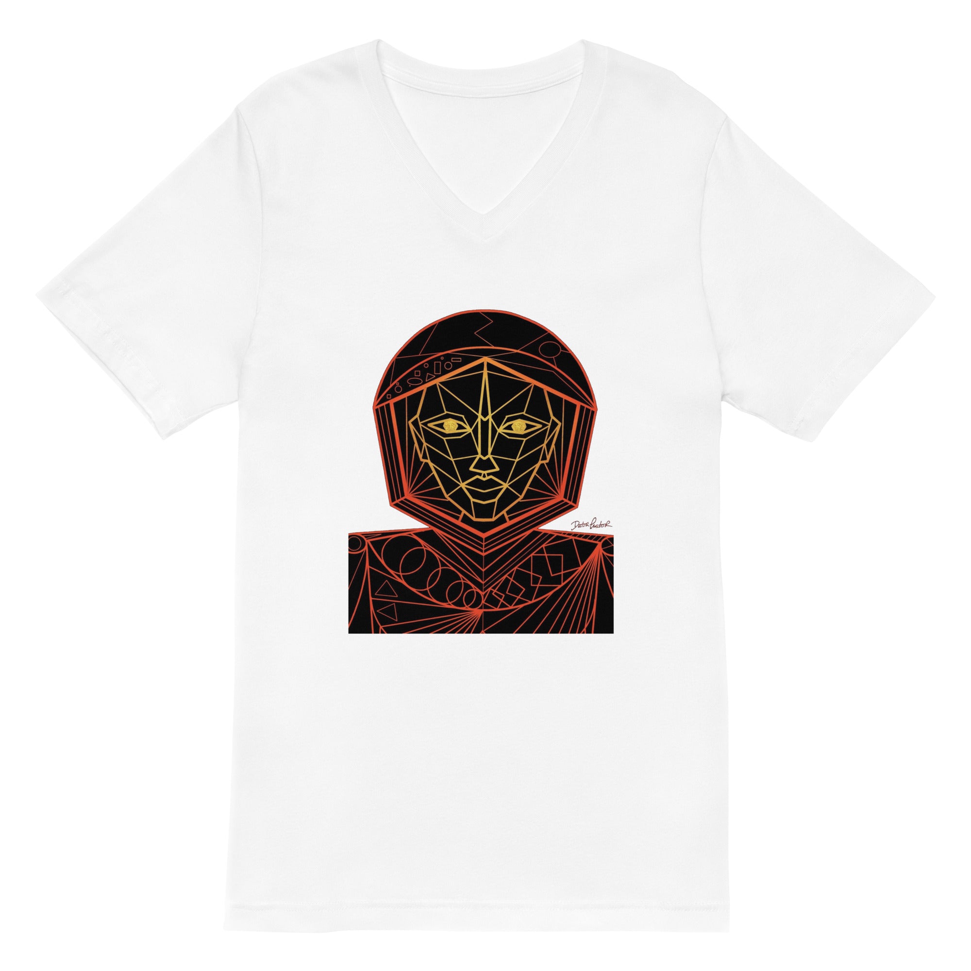 Afrobotica Avatar Red Unisex Short Sleeve V-Neck T-Shirt
